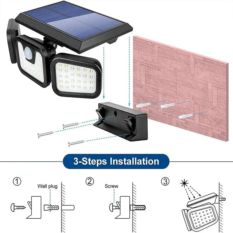Solar-Powered Outdoor Wall Light with Motion Sensor