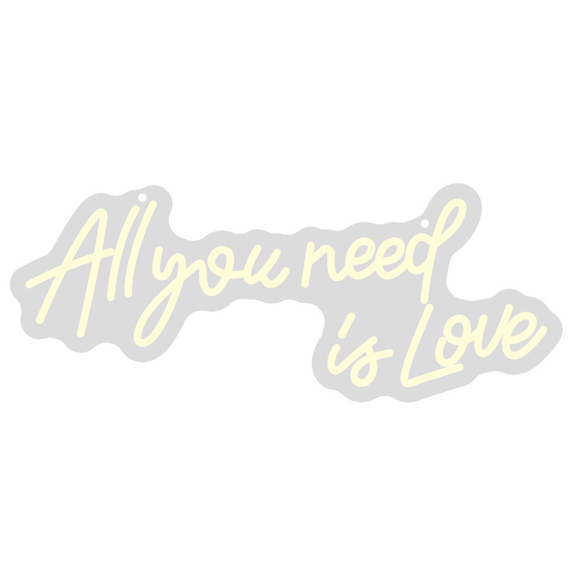 Neon LED Sign “All You Need Is Love” – Decorative Wall Lighting for Living Room and Bedroom