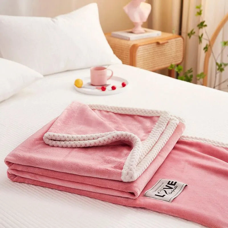 Cozy Pink Flannel Fleece Blanket – Soft and Warm Throw Blanket