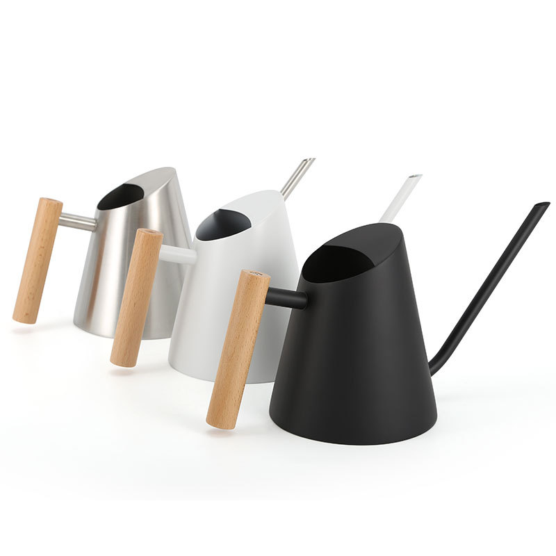 Modern Watering Can with Wooden Handle – Stylish and Practical Watering Can for Garden Plants and Flowers