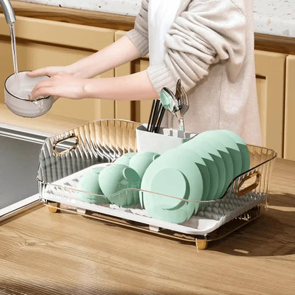 Dish Drying Rack with Drainage and Stylish Design