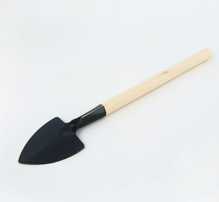 3-piece garden tool set with wooden handles – shovel, rake, and hoe for efficient gardening