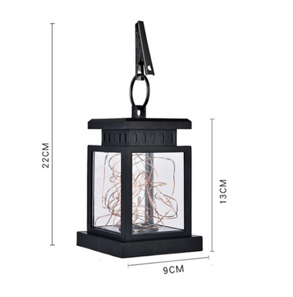 Solar-Powered LED Lantern with String Lights – Decorative Outdoor Lighting for Garden, Patio, Balcony & Outdoor Area, Warm White