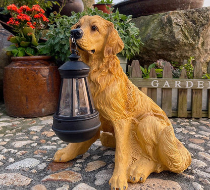 Solar LED Dog Figurine for the Garden – Weatherproof Decoration with Lighting