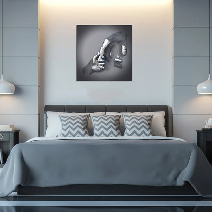 Wall Art with Love Metal Figure – Modern Love Canvas for Living Room & Bedroom