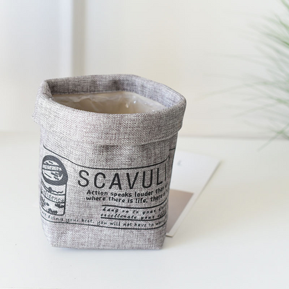 Decorative Fabric Planter with Print – Versatile Plant and Decorative Pot for Home and Garden