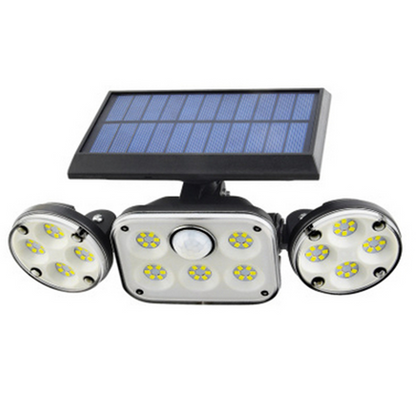 Solar LED Spotlight with Motion Sensor – Triple Outdoor Lighting for Garden, Yard, and Garage