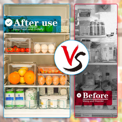 Stackable Refrigerator Organizer Set – 10 Storage Boxes for Better Organization & Freshness