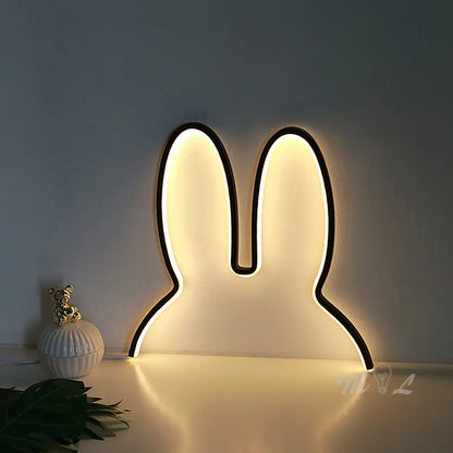 LED Bunny Lamp – Dimmable Wall Light with USB Charging