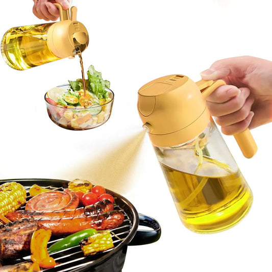 Premium 2-in-1 Oil Dispenser & Sprayer with Pressure Mechanism – Perfect for Cooking, Grilling & Salads