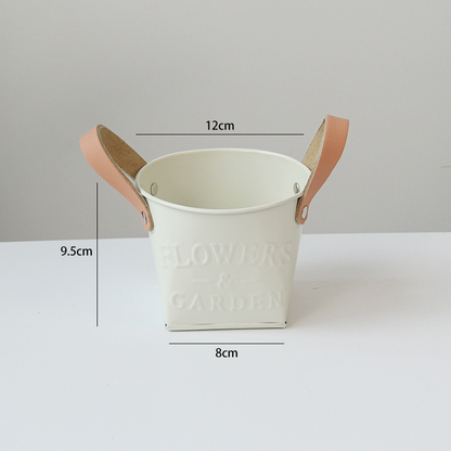 Decorative Plant Pots with Leather Handles – Stylish Flower Pots for Home and Garden