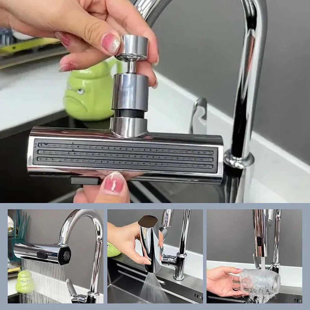 360° Rotatable Faucet Attachment – Flexible Spray Head for Easy Water Flow and Better Cleaning