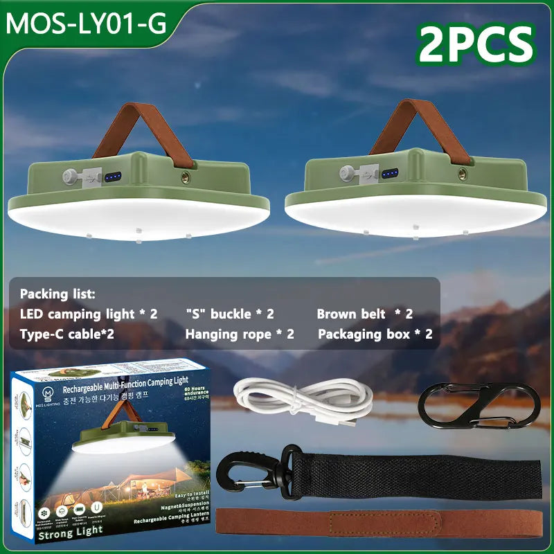80W LED Solar Camping Lamp with Magnet and Zoom Function – Rechargeable and Practical