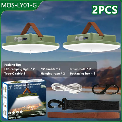 80W LED Solar Camping Lamp with Magnet and Zoom Function – Rechargeable and Practical