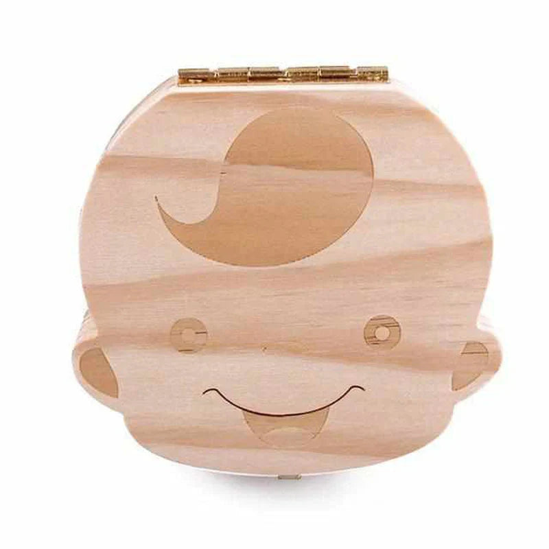 Wooden Tooth Box for Baby Teeth – Keepsake Box with Space for Teeth and Personal Information