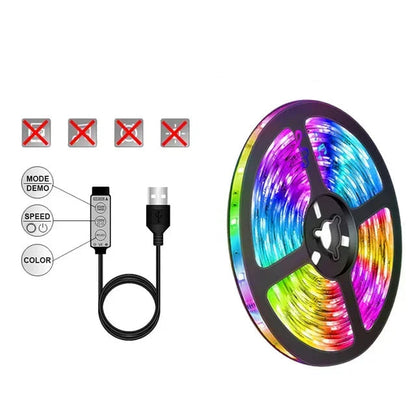 Color-Changing LED Strip with USB Connection for Ambient Lighting