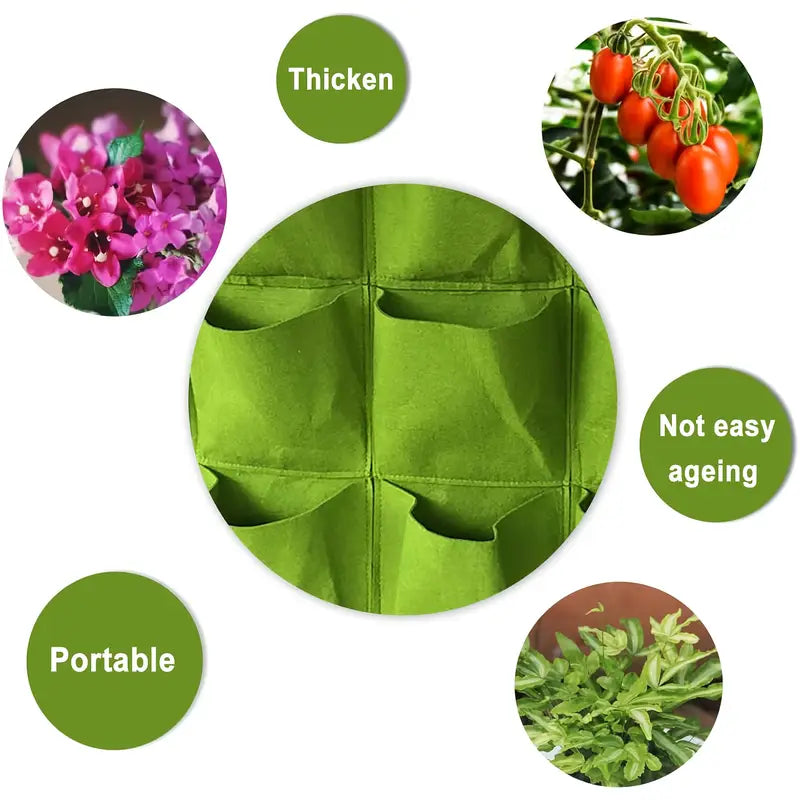 Felt Wall-Mounted Grow Bag – Three-Dimensional Non-Woven Planter Pocket for Vertical Gardens