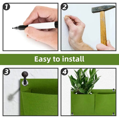 Felt Wall-Mounted Grow Bag – Three-Dimensional Non-Woven Planter Pocket for Vertical Gardens