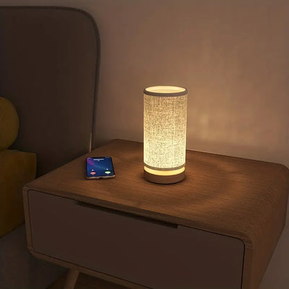 Linen-look table lamp – ambient lighting for your home