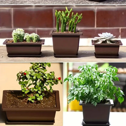 Rectangular Planter with Saucer – Ideal for Garden and Balcony