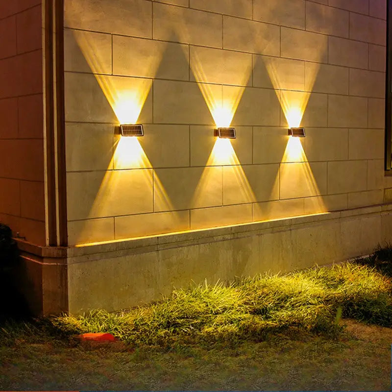 Solar LED Wall Lamp with Up & Down Effect – Modern Outdoor Lighting for Garden and Patio