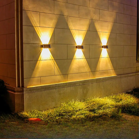 Solar LED Wall Lamp with Up & Down Effect – Modern Outdoor Lighting for Garden and Patio