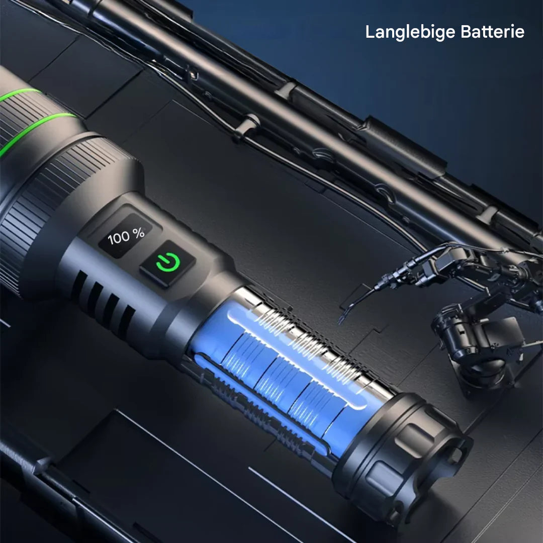 Ultra-Bright LED Flashlight with Zoom and Power Bank Function for Outdoor Adventures and Emergencies