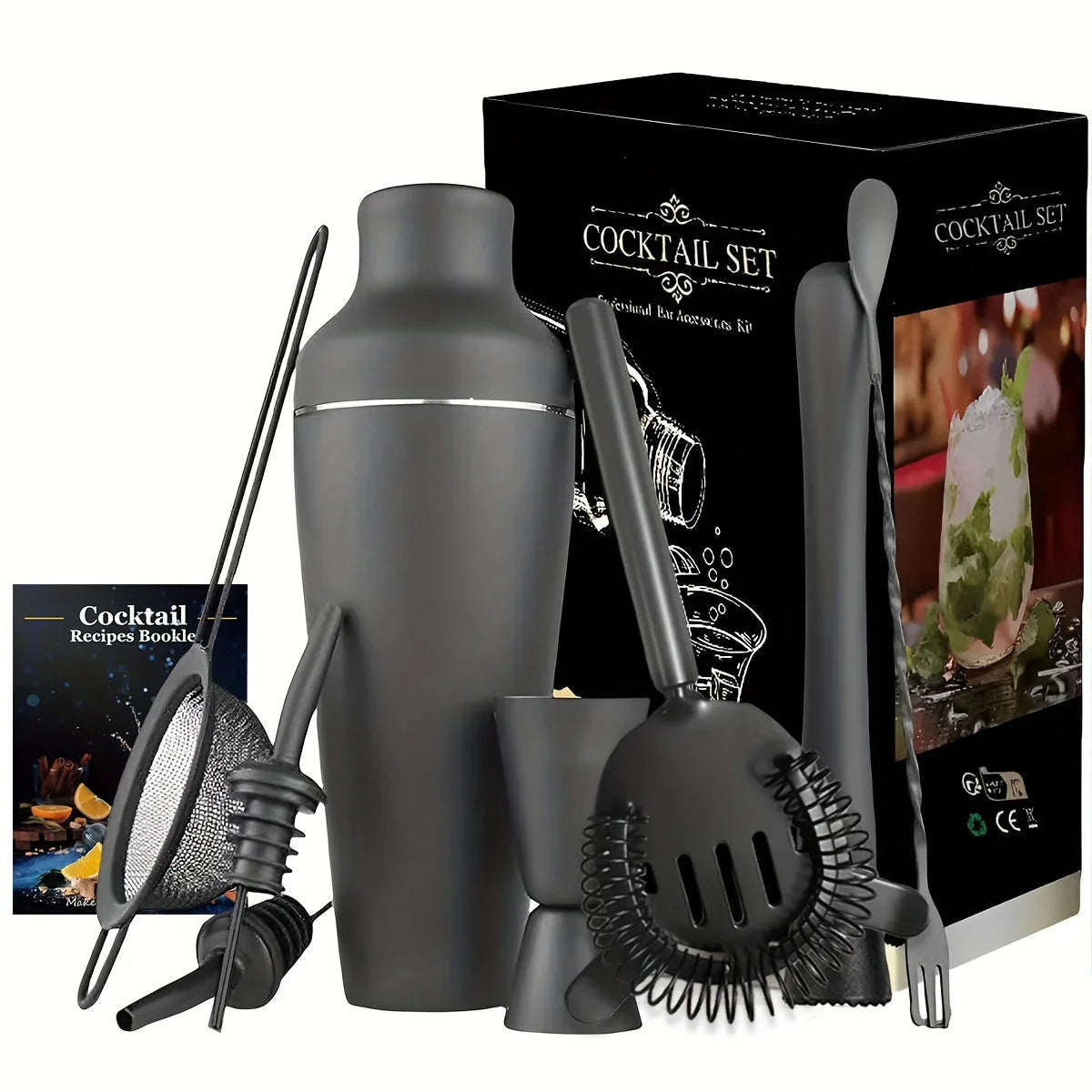 Premium Stainless Steel Cocktail Set – Complete Bartender Set for Stylish Drinks