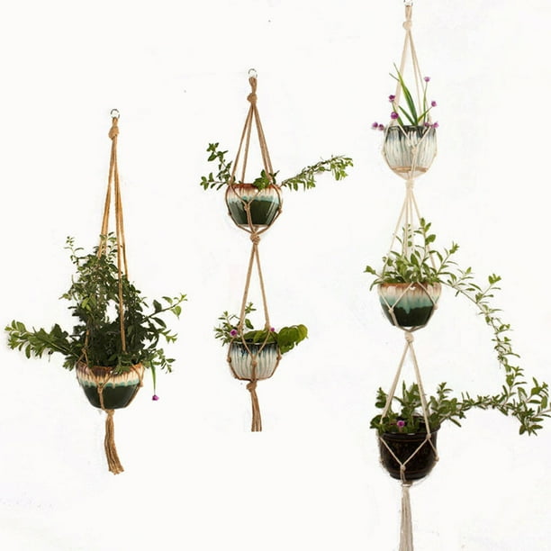 Macramé Plant Hanger Made of Cotton Rope – Stylish Hanging for Flower Pots in Boho Design