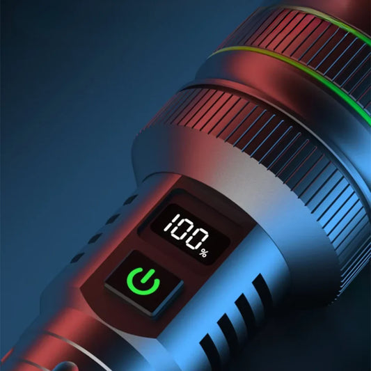 Ultra-Bright LED Flashlight with Zoom and Power Bank Function for Outdoor Adventures and Emergencies