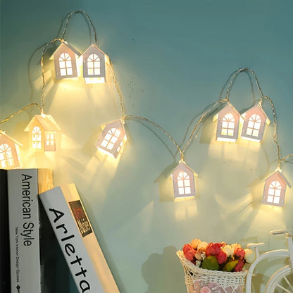Mini House LED String Lights – Festive Decorative Lighting for Indoor Spaces