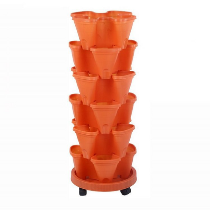 6-Layer Vertical Plant Tower – Efficient 3D Flower Growing System for Garden and Patio