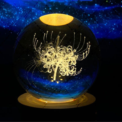 Glowing moon crystal ball with galaxy effect
