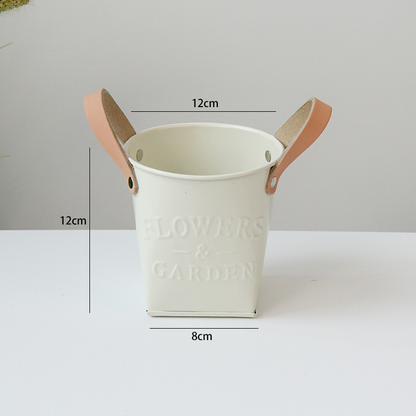 Decorative Plant Pots with Leather Handles – Stylish Flower Pots for Home and Garden