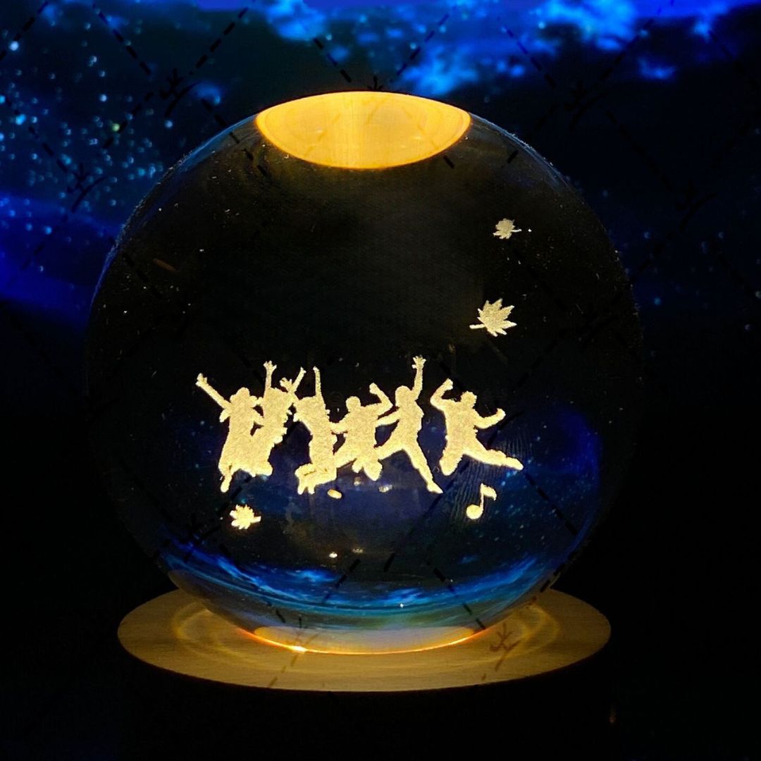 Glowing moon crystal ball with galaxy effect