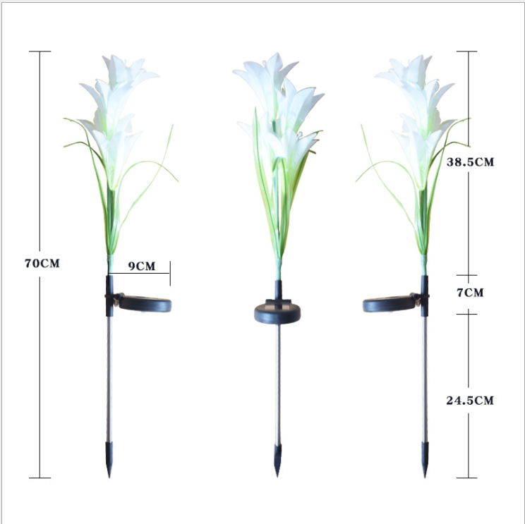 Color-Changing Solar LED Flower Lights – Lily-Shaped Garden Lights with Stake for Outdoor Use