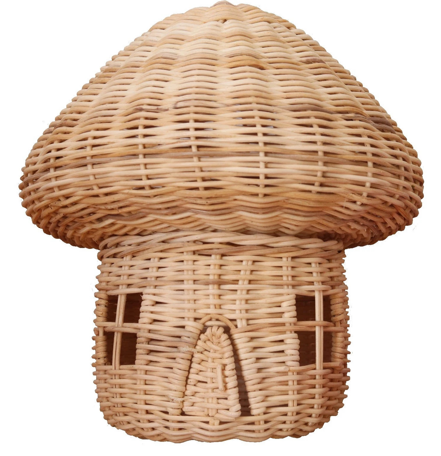 Handcrafted Rattan Mushroom House Ornament – Decorative Woven Accent for Your Home and Garden
