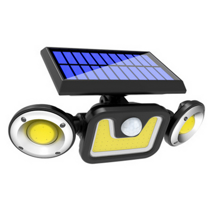 Solar LED Spotlight with Motion Sensor – Triple Outdoor Lighting for Garden, Yard, and Garage