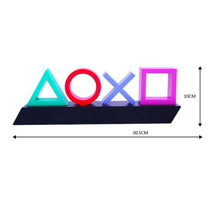 Gaming LED Lamp with PlayStation Symbols – Music-Reactive RGB Light for Gamer Bedroom Desk Decoration