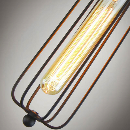 Retro Industrial Hanging Lamp – Vintage Pendant Light with Metal Grid Edison Design