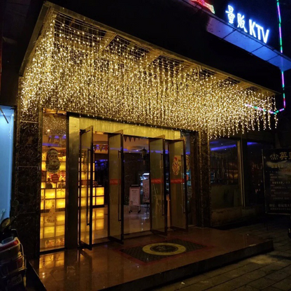 LED Icicle String Lights with Starry Sky Effect – Colorful Light Curtains for Christmas and Garden