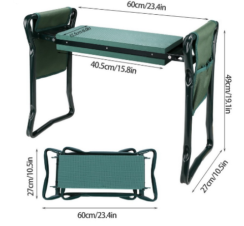 Garden Stool with Storage Bag – Foldable Seat and Work Area for Gardening