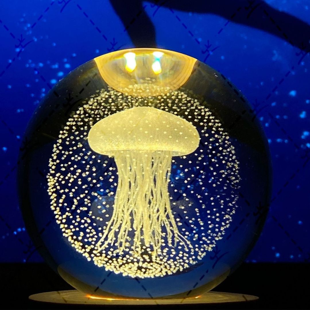Glowing moon crystal ball with galaxy effect