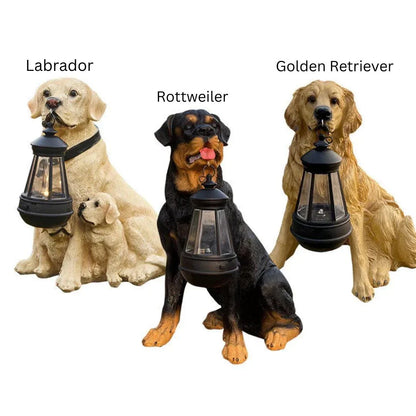 Solar LED Dog Figurine for the Garden – Weatherproof Decoration with Lighting