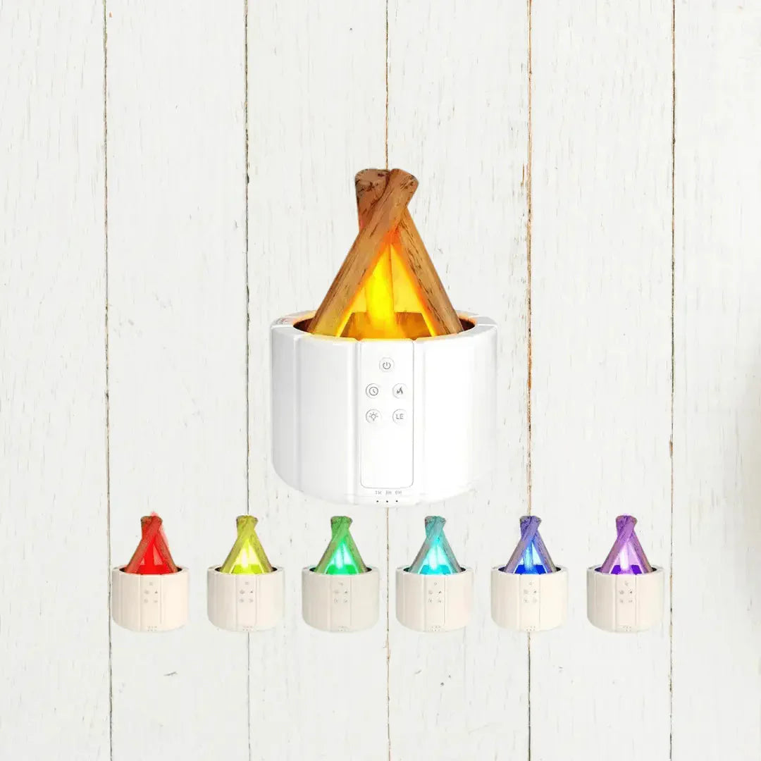 LED Flame Effect Humidifier – Aromatherapy Diffuser