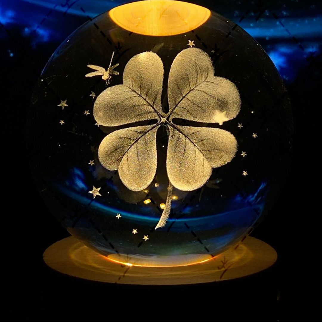 Glowing moon crystal ball with galaxy effect