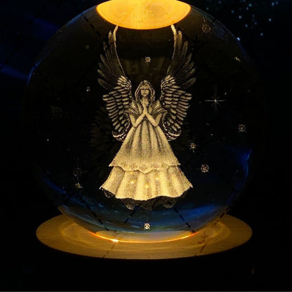 Glowing moon crystal ball with galaxy effect