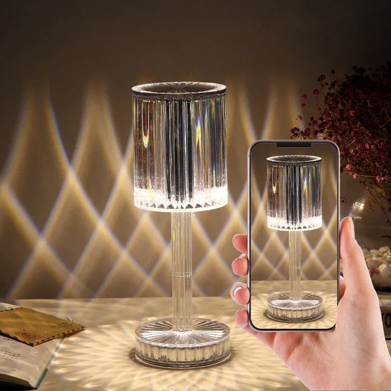 Crystal Table Lamp with LED Dimmer for Atmospheric Lighting