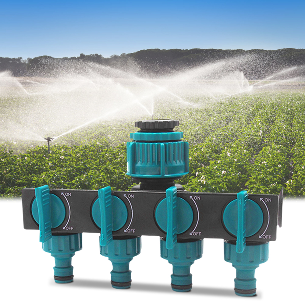 Universal 4-Way Garden Hose Splitter – Adjustable Faucet Distributor for Efficient Irrigation