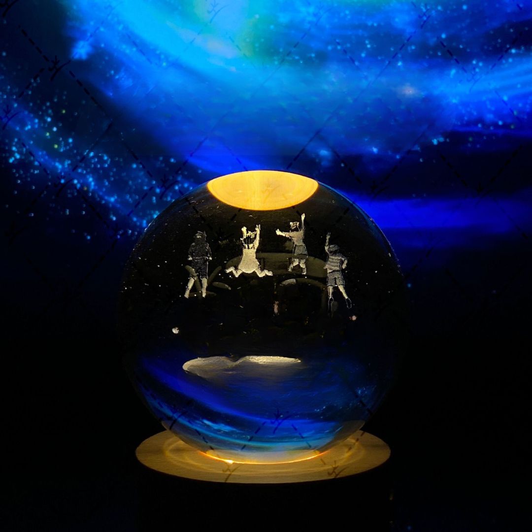 Glowing moon crystal ball with galaxy effect